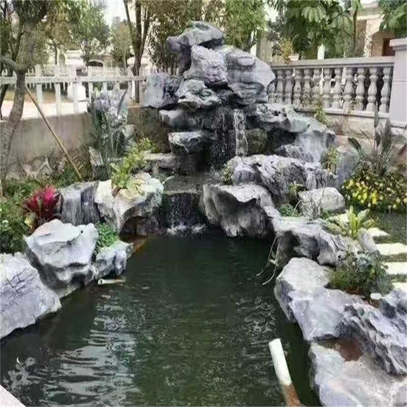 许昌庭院假山鱼池图片