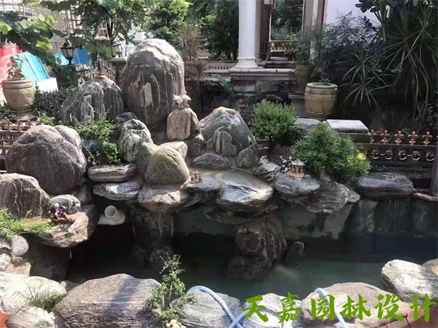 许昌小型庭院假山鱼池