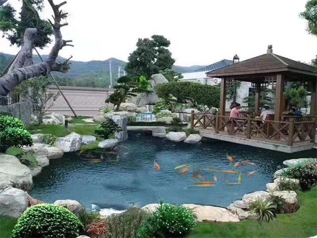 许昌庭院鱼池假山设计
